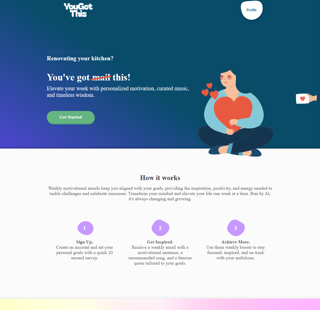 YouGotThis — weekly personalised motivation, music and quotes.